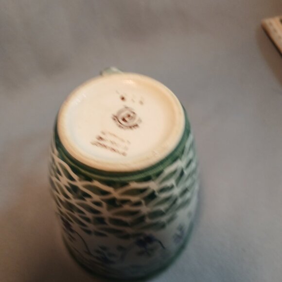 Boleslawiec Polish Pottery Lucky Blue Clover Coffee Mug Tea Cup Preowned 8 Ounce - Picture 6 of 8